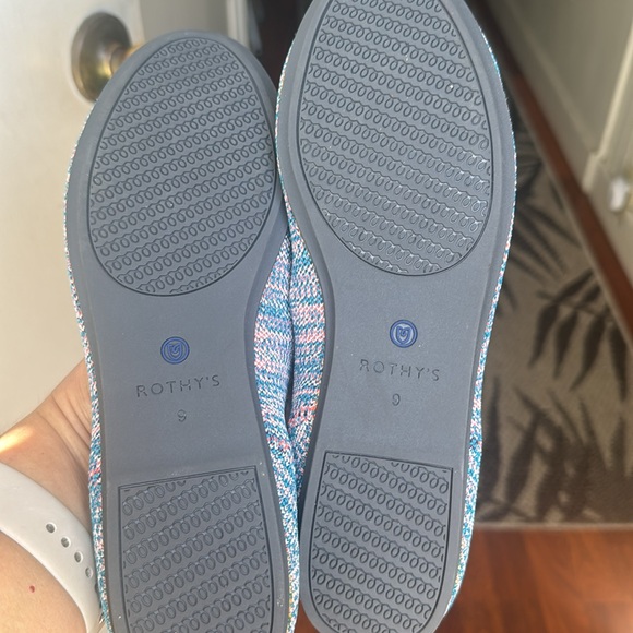 Rothy’s Retired The Round Toe Slip Turquoise Melange - Picture 4 of 5